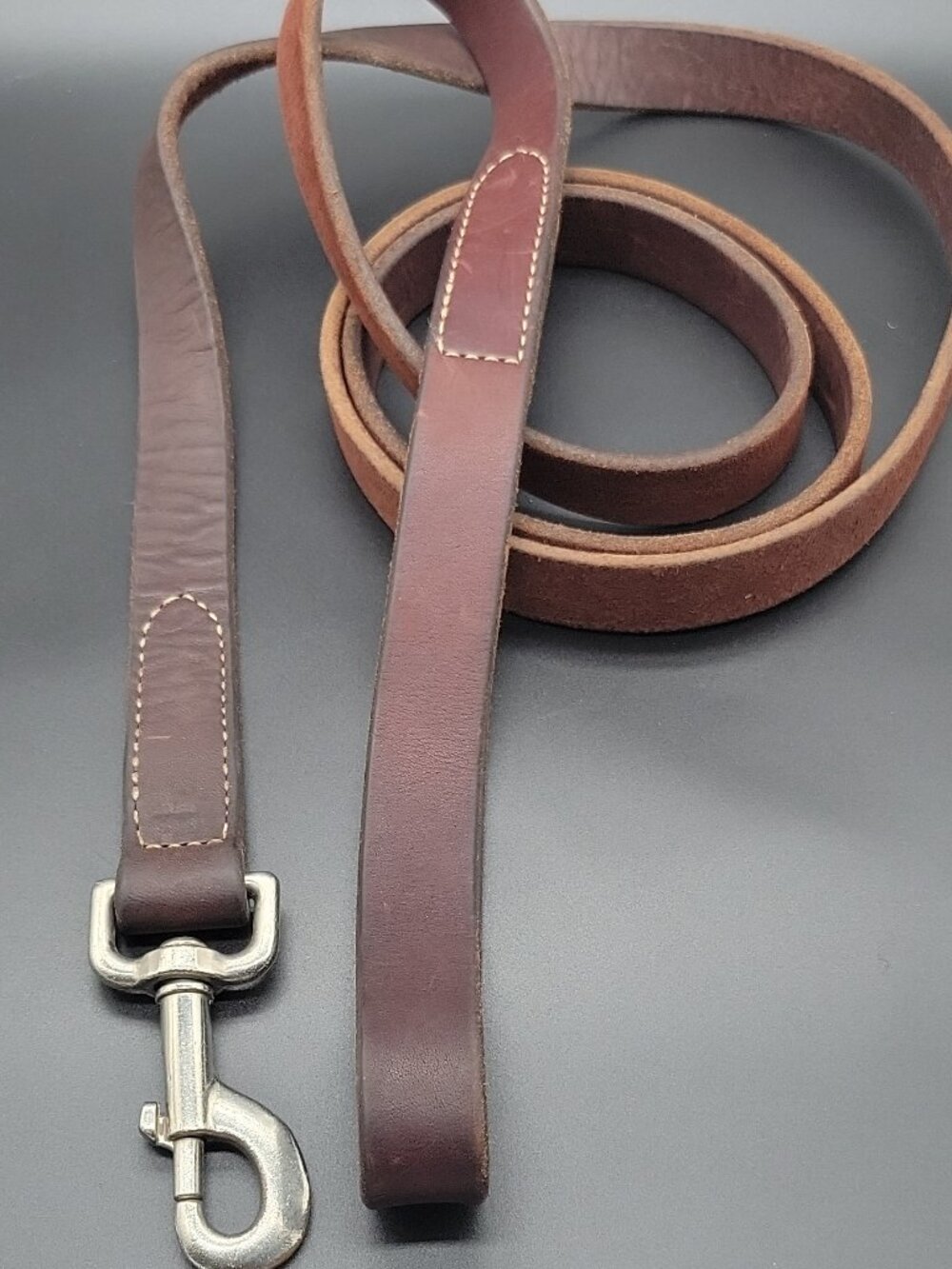 Leather Brown Leather Horse Lead/ Dog Leash, Rope/Lead Strap w/ Swivel Hook 72"